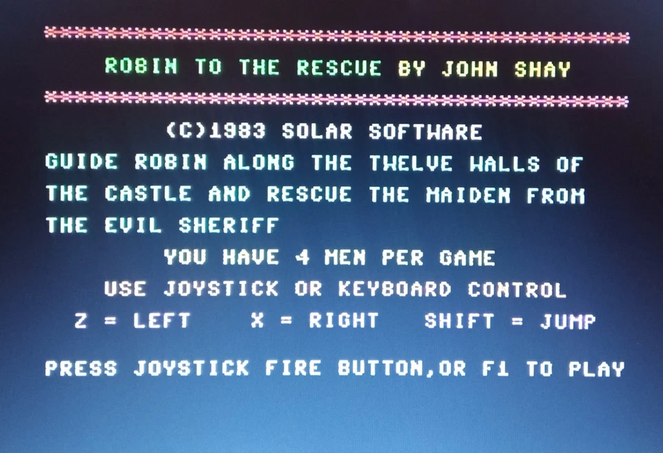 ROBIN TO THE RESCUE - RARE Solar Software - Commodore 64 C64 - TESTED see photos - Image 2 of 4