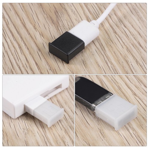 20pcs Silicone USB Cap Port Cover Protector for USB 2.0 Black Clear - Afbeelding 5 van 5