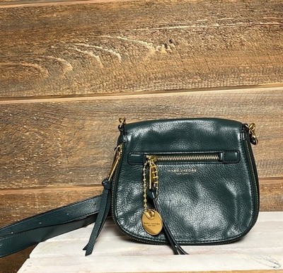 MARC JACOBS Green Leather RECRUIT NOMAD Crossbody Shoulder Bag SADDLE