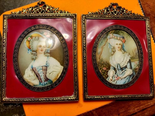 Pair Of Framed 18th Century Ladies Dressed According To That Era
