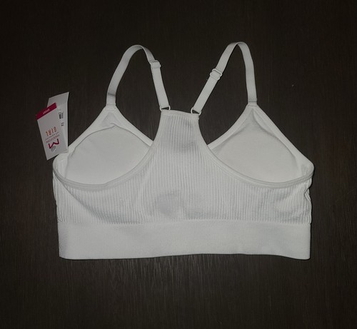 NEW WHITE SEAMLESS MAIDENFORM GIRL SPORTS BRA BRALETTE SIZE L - Picture 2 of 2