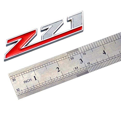 1PC Grille (Small) Z71 Emblem Badge for Gm Chevrolet Silverado Chrome Red - Picture 4 of 5