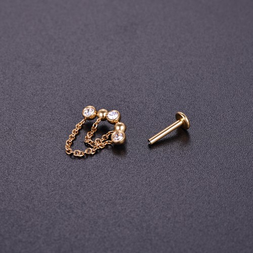 1 Stück 16 g Edelstahl Labret Lippenpiercing CZ Helix Muschel Knorpel Ohrringe - Bild 12 von 36