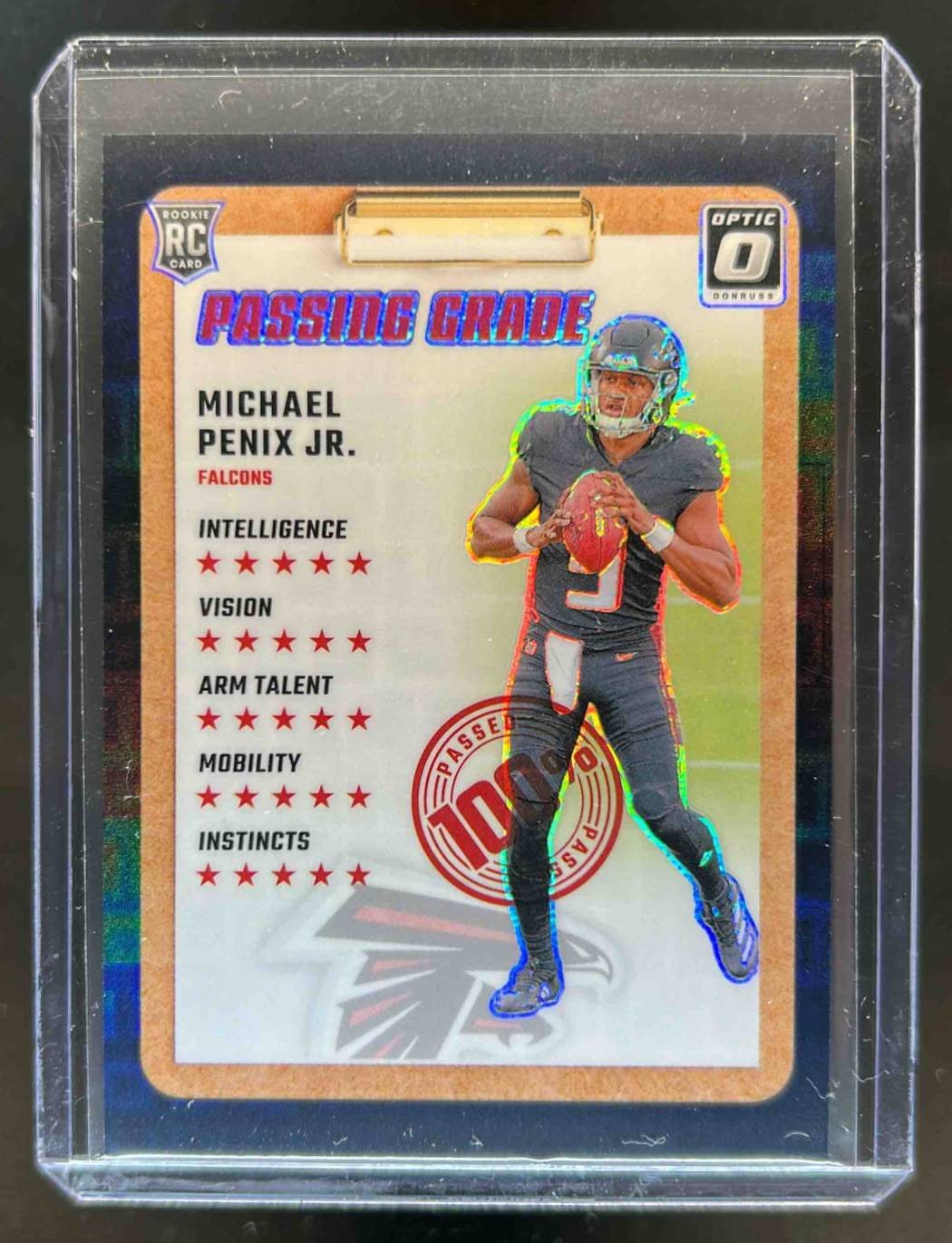 2024 Donruss Optic Michael Penix Jr. Passing Grade RC Black Pandora #18/25