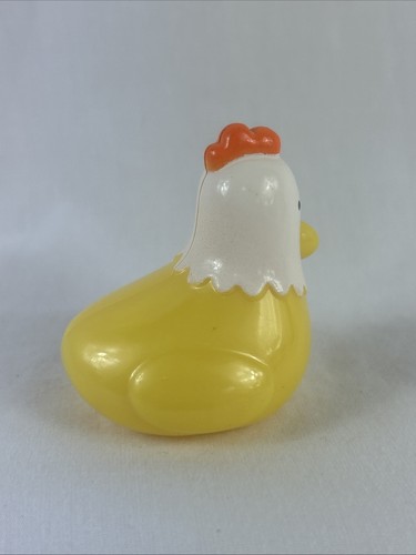 Chicken Miniature Figure 2” Hard Plastic Farm Animal Toy Yellow With White Head - Picture 2 of 6
