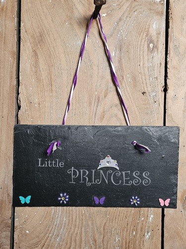 Little Princes Slate Sign. Butterfly And Flower Detail. - Picture 8 of 8
