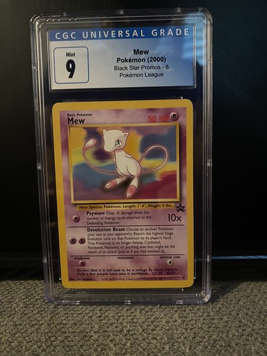 Mew #8 Rare Non Holo Black Star Promo 2000 Pokemon Card CGC 9 NM-Mint + - Picture 1 of 2