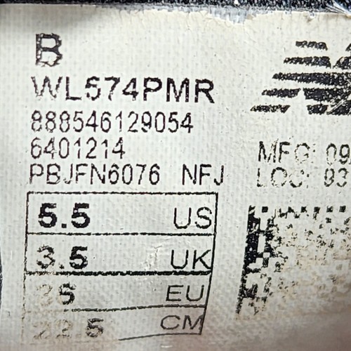 NEW BALANCE bronzo 574 scarpe da uomo grigie stringate in pelle taglia 5,5 - Foto 9 di 9