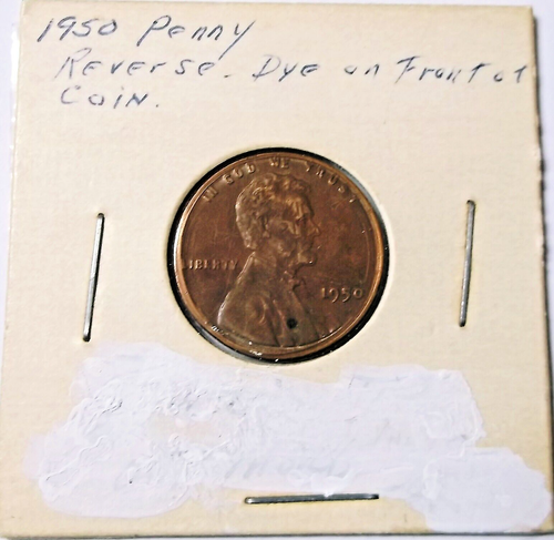 1950 Lincoln Cent Error, Reverse Dye on Front Coin - Picture 3 of 6