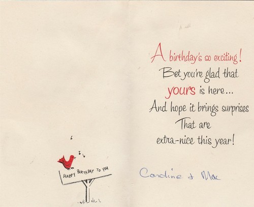 Vintage Birthday Card Fox in Overalls Builder Forget Me Not - Picture 2 of 3