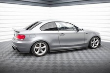 Seitenschweller Ansatz Cup Leisten für BMW 1er M-Paket E82 schwarz Hochglanz