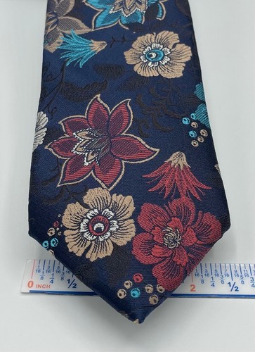 Bar III Men's Silk Blend Tie ~ Blue Multicolor ~ Floral ~ Narrow ~ MSRP: $55. - Picture 3 of 3