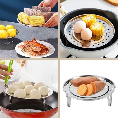 Steamer Rack for Cooking,18/8 Stainless Steel Steaming Rack,8.5 Inch Steam Tr... - Picture 4 of 6