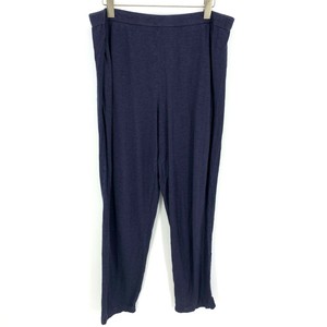 Eileen-Fisher-Large-Blue-Full-Length-Elastic-Organic-Cotton-Hemp-Pull-On-Pants