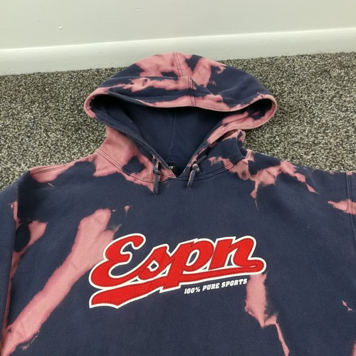 Vintage ESPN Hoodie Puffdruck Acid Wash Script Spellout Sweatshirt Herren Large - Bild 1 von 9