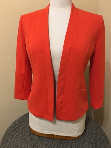 Chaqueta corta manga 3/4 sin cuello naranja Premise mezcla poliéster talla S - Imagen 7 de 7