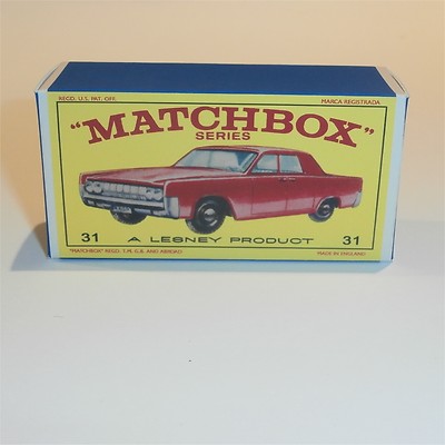 Repro Box Matchbox 1:75 Nr.31 Lincoln Continental rot Repro Box Matchbox 1:75 Nr.31 Lincoln Continental rot