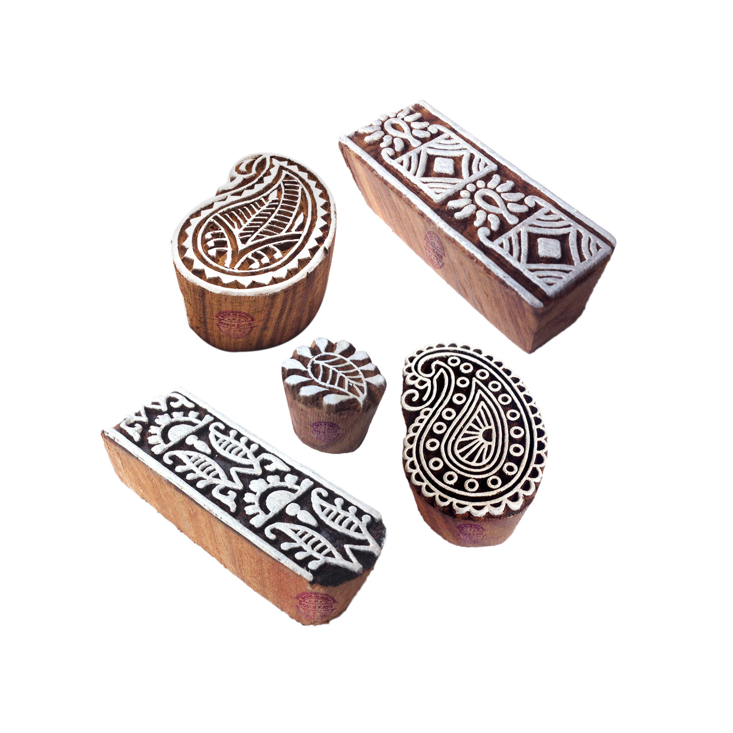 Nature Wooden Block Stamps for Printing on Fabric Textile Paper Clay Pottery eBay