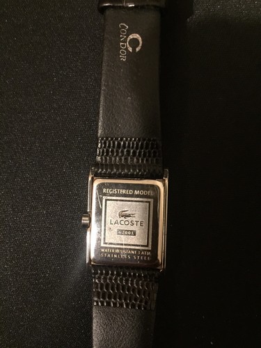 Lacoste Ladies Watch Working 6200L Ivory Dial Leather Strap Silver Case Rare - Picture 9 of 10