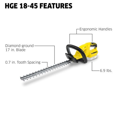 Karcher HGE 18-45, Cordless Hedge Trimmer, Tool Only, 1.444-233.0 - NEW - Picture 3 of 7