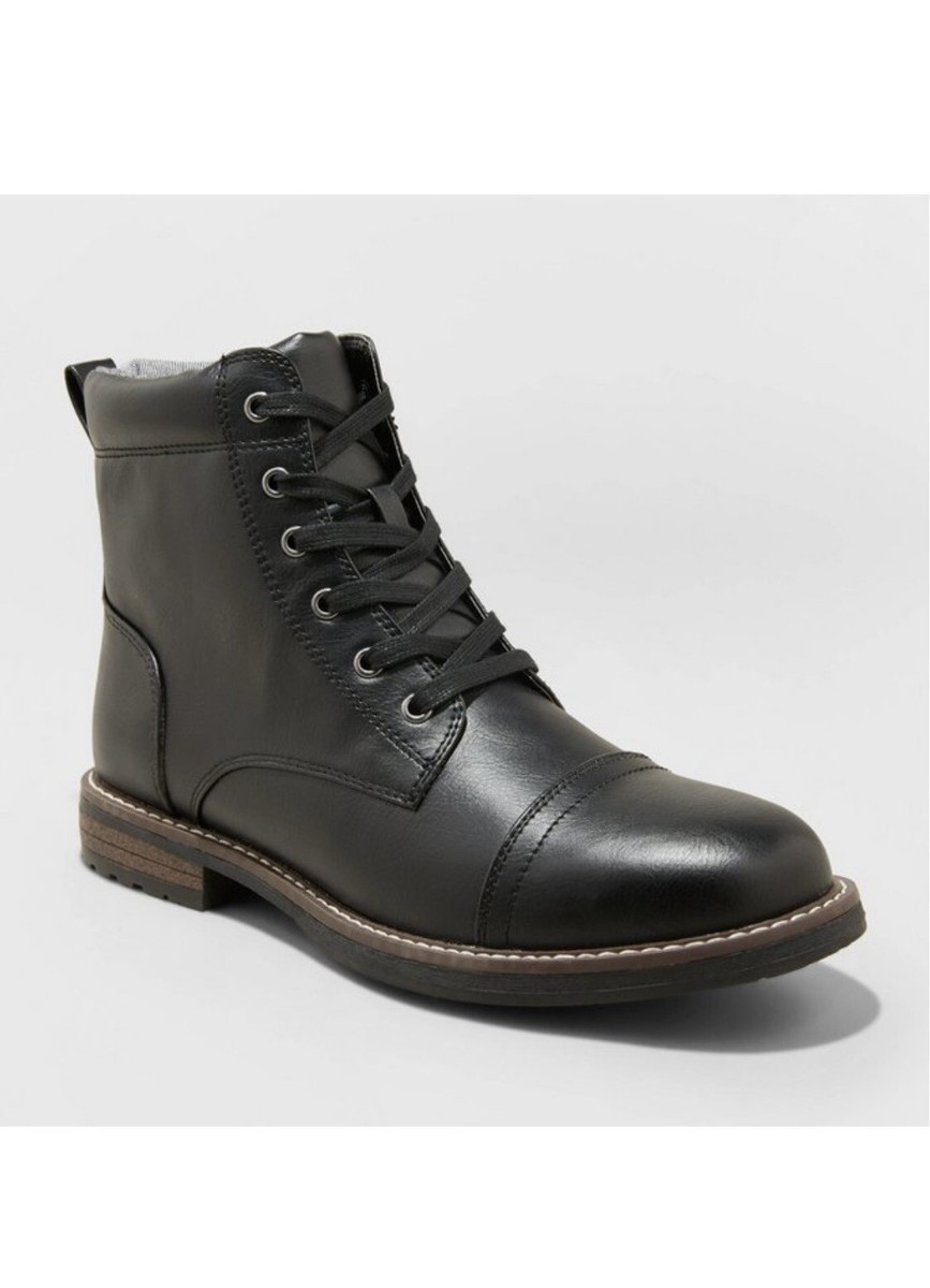 Goodfellow & Co Mens Sz 7 Jeffrey Cap Toe Fashion Combat Boots Black true Goodfellow & Co Mens Jeffrey Combat Boots 90971916 Black 7  main image 4