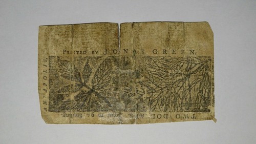 1767 $2 Maryland MD Colonial Currency Bank Note Bill! RARE ISSUE! Two Dollars - Picture 2 of 2
