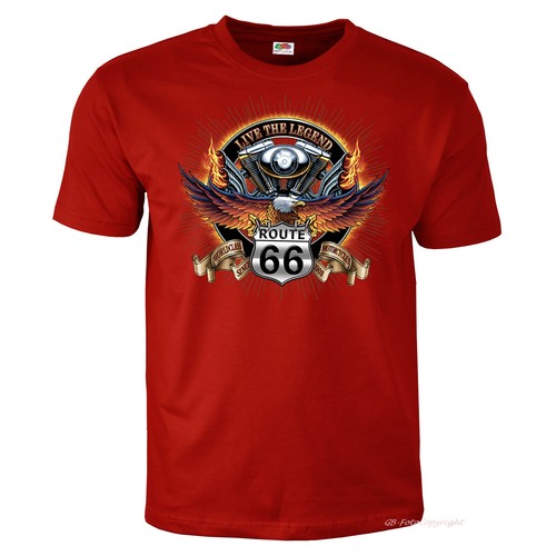 Camiseta motociclista estilo americano eslogan águila viajes en moto Estados Unidos *4200 - Imagen 2 de 3