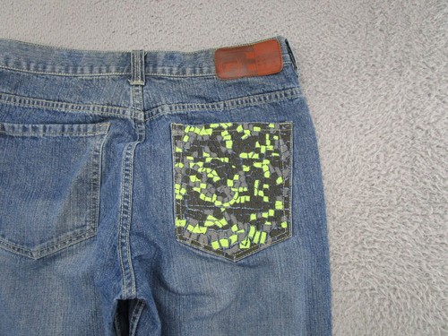 Vintage Y2K Phat Farm Blue Denim Wide Straight Leg Baggy Jeans Tag Size 32x33 - Picture 13 of 14
