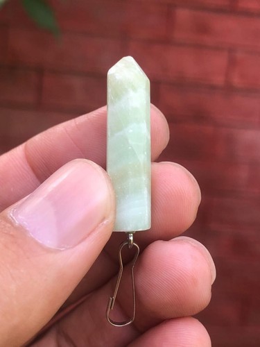 Beautiful Natural Stone Calcite Pendant Stainless Steel Gemstone pendant - Picture 4 of 13