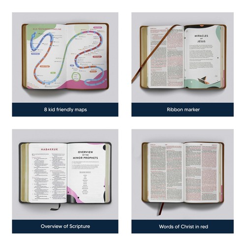 Personalized Custom ESV Kids Thinline Bible English Standard Version Leather - Imagen 20 de 36
