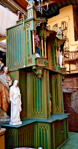 Großer Kirchenaltar Altar Neogotik Holz gefasst 19. Jh. Höhe 298 cm B. 163 cm - Bild 3 von 14