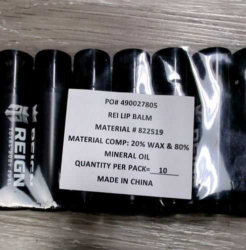 Reign Energy Drink Branded Merch Moisterizing Lip Balm 10 Pack Unopened NEW - Picture 3 of 5