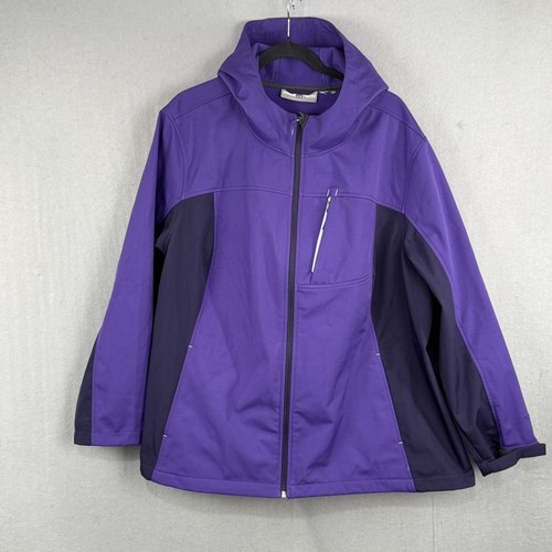 Free Tech Hooded Jacket Womens 3XL 22w-24w Purple Black Inside Pockets Full Zip - Picture 3 of 14
