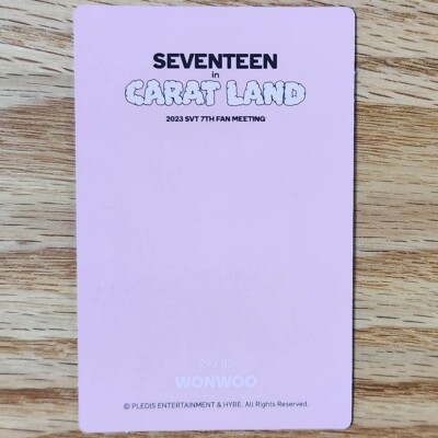 Wonwoo Photocard Seventeen in Carat Land 2023 SVT 7th Fan Meeting