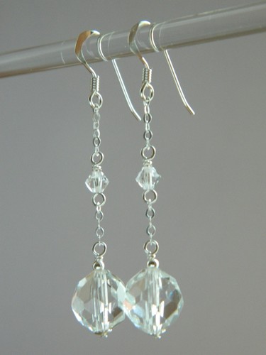 Art Deco Ohrringe QUARZ BERGKRISTALL Edelsteine, Swarovski & 925 Sterling Silber - Bild 9 von 16