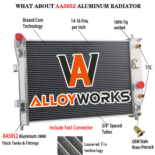2 Row Aluminum Radiator For 2003-13 Chevy Corvette C6 SSR 5.3L 6.0L 6.2L 7.0L V8 - Bild 1 von 9