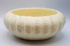 Vintage Haeger Pottery Ribbed Matte Ivory And Cream Planter Bowl