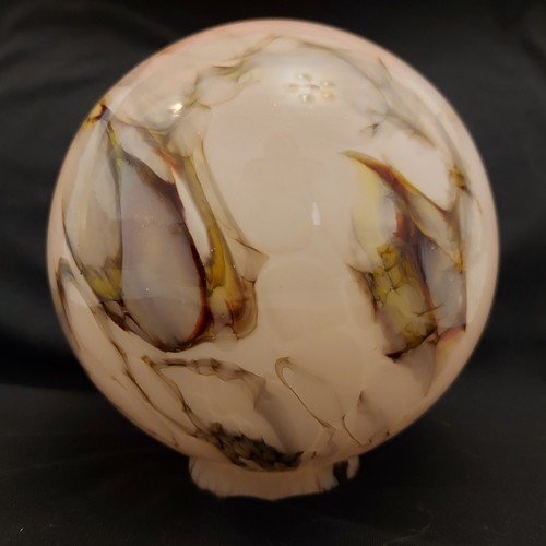 Antiker Art Deco schöner Lampenschirm rosa Kugel marmoriertes Glas - Bild 9 von 24