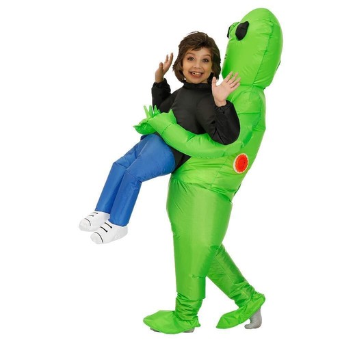 Inflatable Alien Kids Costume Blow Up Alien Outfit for Children Aliens Dress Up - Picture 3 of 10
