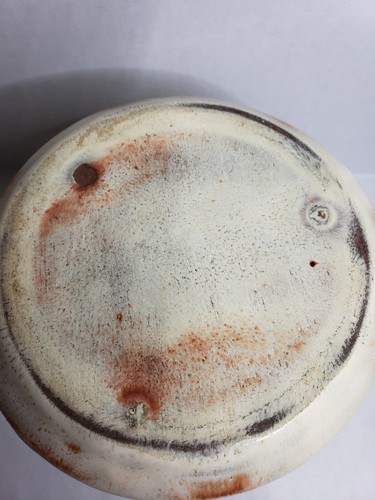 Stoneware Pottery Vase Candle Holder With Cut Outs Terra Cotta Ivory Rope Edge - Picture 6 of 9