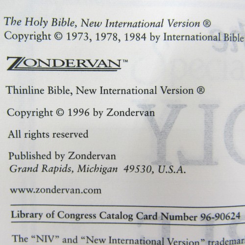 Holy Bible New International Version Zondervan 1996 Red Bonded Leather - Picture 6 of 10