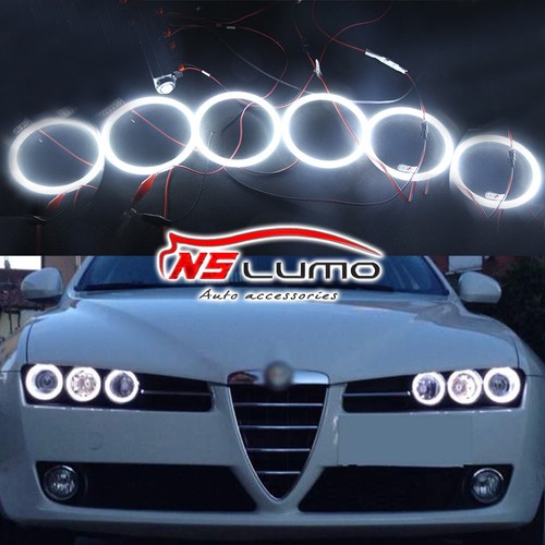 6x Led Angel Eyes Halo Rings Lights Headlight Kit For Alfa Romeo 159 2005-2011 - Picture 1 of 6