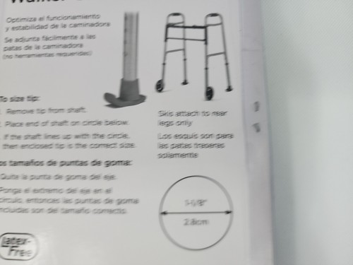 NOVA Products Walker Glide Skis for Walker One Pair Gray Fits 1 1/8" Shaft - Picture 12 of 20