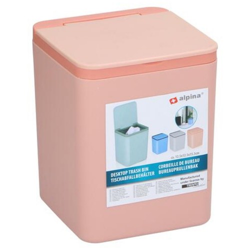 Table Top Bin Mini Small Square Desk Flip Top Lid Rubbish Dustbin Bedroom Office - 第 16/29 張圖片