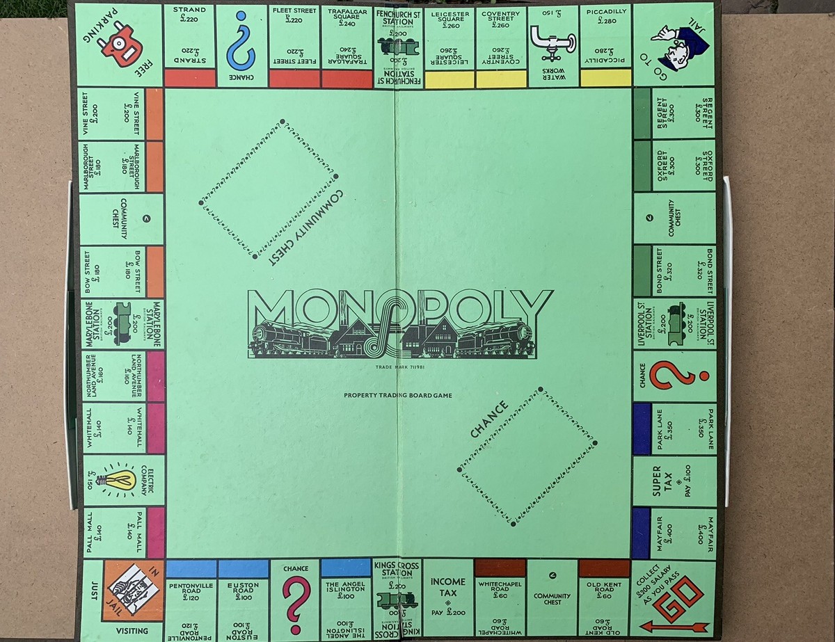 マスターモノポリー Rare Vintage 1957-1960 Monopoly Board Game Patent Ref 711 891