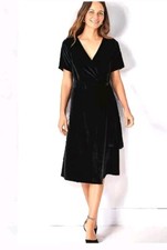 ANN TAYLOR Petite 6P Velvet Wrap Sheath Black Womens Dress NWT $139 #C