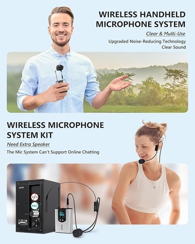 ttstar Wireless Microphone System Headset/Stand/Lavalier Lapel Mic, Rechargeable - Picture 3 of 7