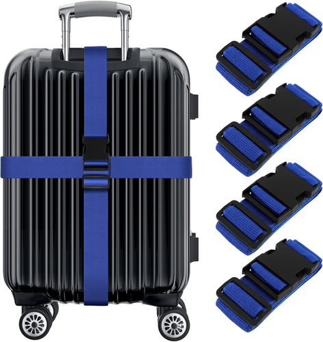 4-Pack Luggage Straps, Adjustable Wide Travel Belt to Keep Your Suitcase Secure, - Picture 8 of 12