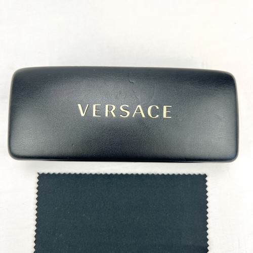 Versace Brillen Hartschalenetui schwarz auf schwarzem Clamshell mit Versace Tuch - Bild 3 von 8