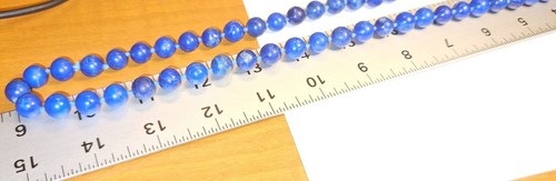 Vintage Necklace Lapis Lazuli Beaded Natural 30" Polished Gemstone 15" Drop - 第 5/6 張圖片